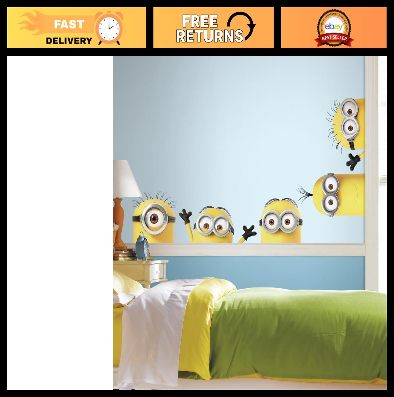 Giant Peel and Stick Minions Wall Decals – Despicable Me 3 Peeking Decor, Kids R