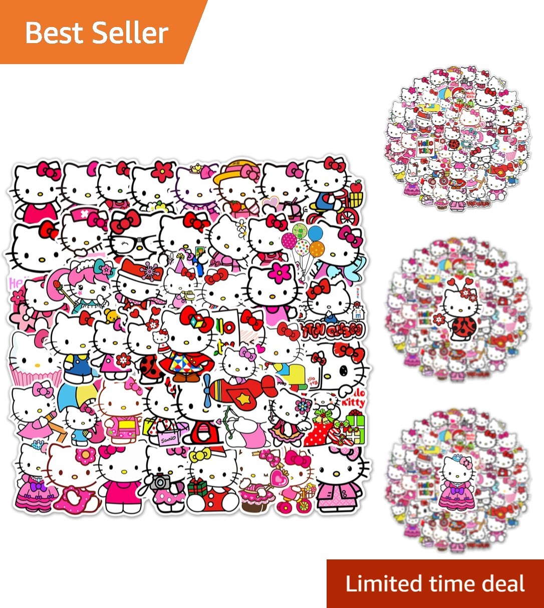 50pcs Kawaii Hello Kitty Stickers, Cute Sanrio Cartoon Waterproof Vinyl Decal…