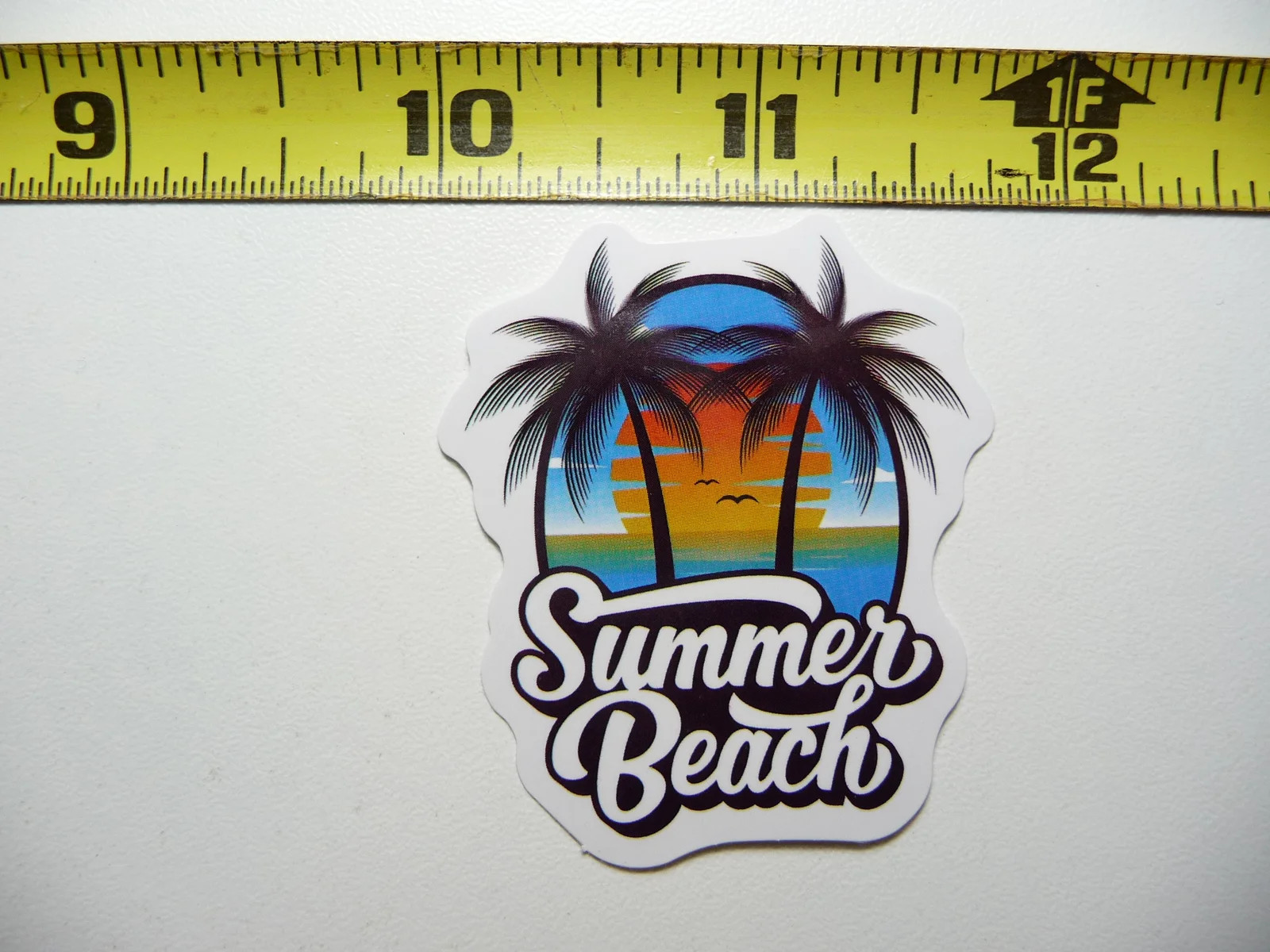 SUMMER BEACH SUNSET PALM SMALL STICKER DECAL TROPIC SCENE VACATION TRIP
