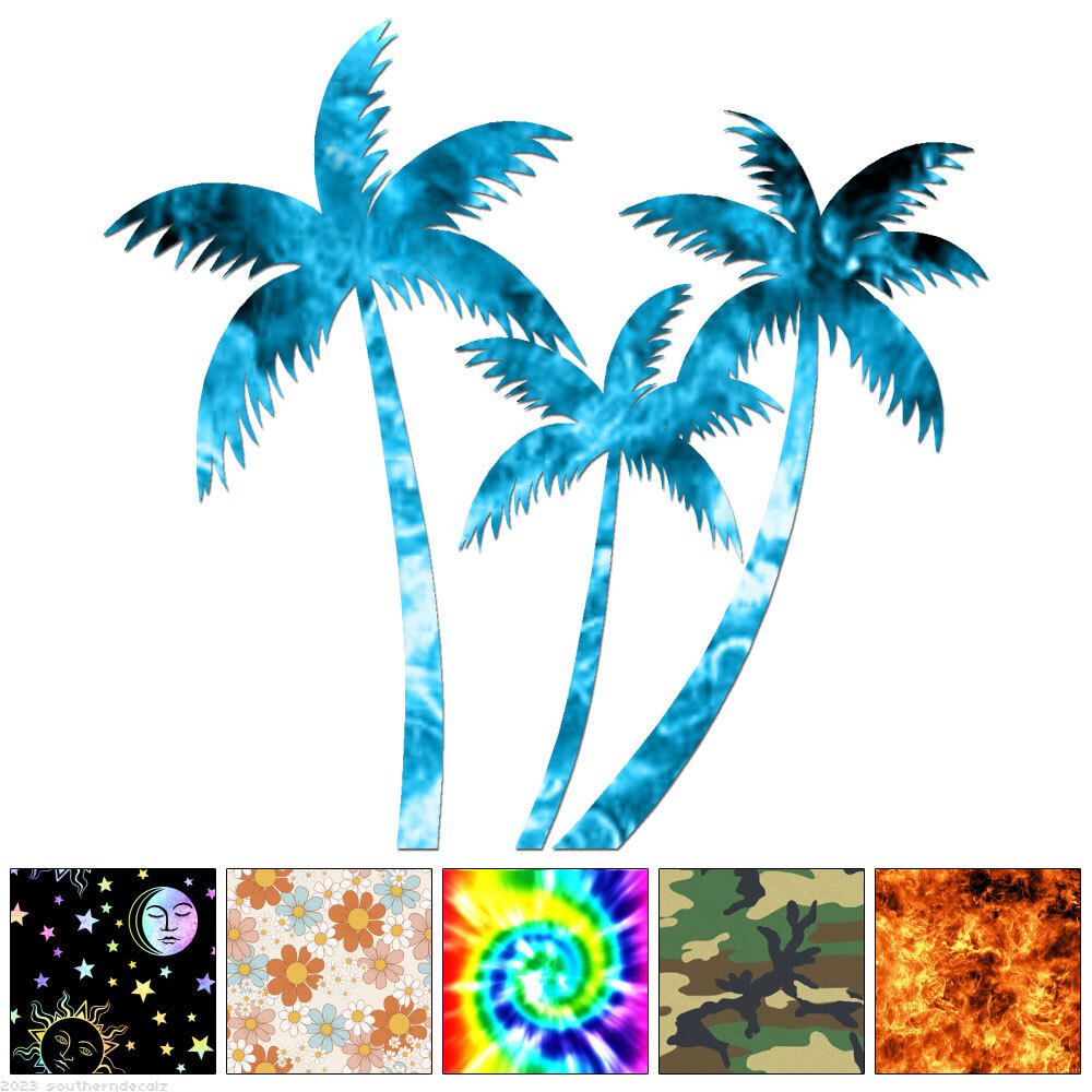 Palm Trees – Decal Sticker – Multiple Patterns & Sizes – ebn6696