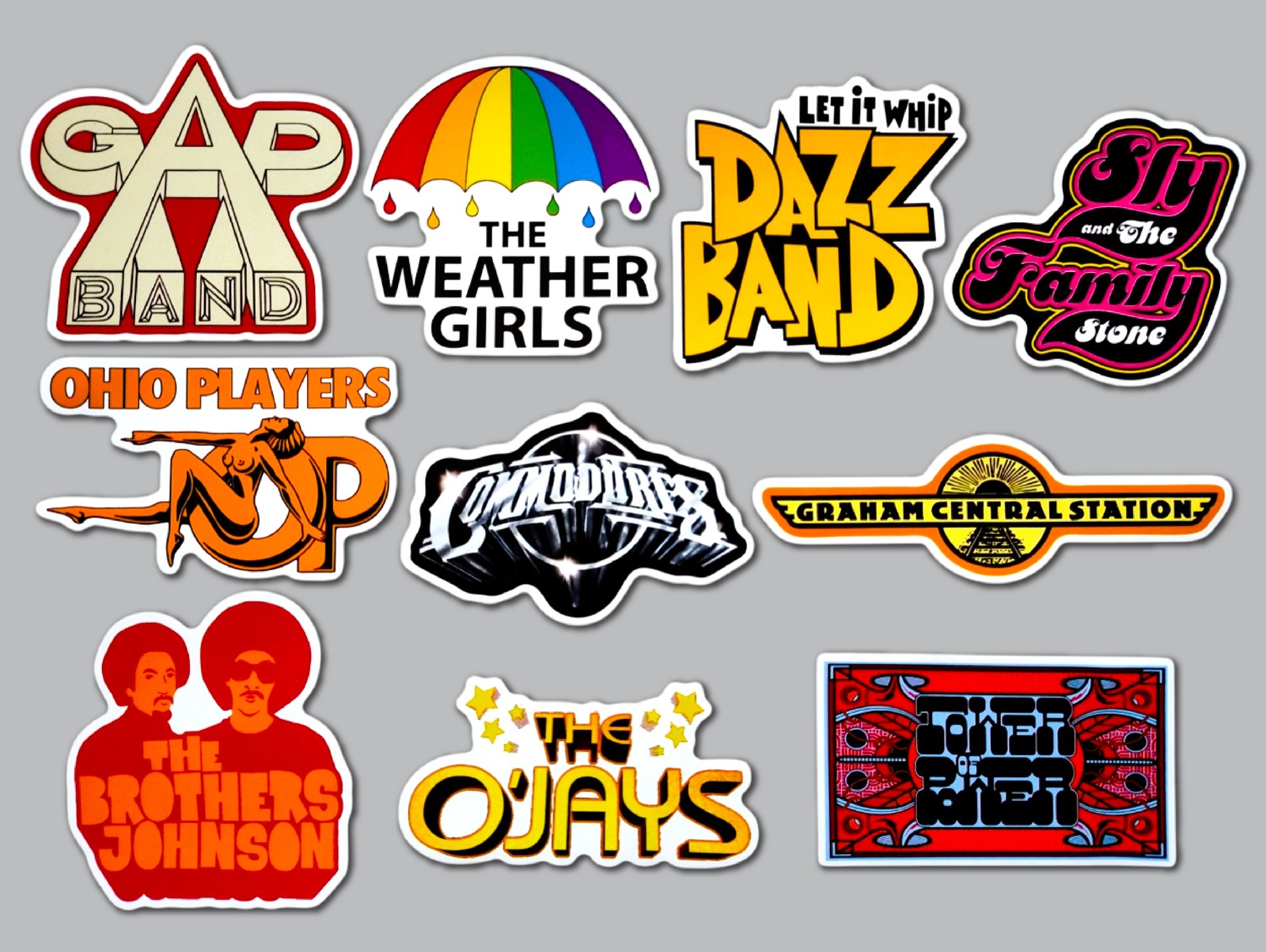 Funk Vinyl Sticker Lot (10 Pack) SET 2 weather girls gap band dazz o’jays disco