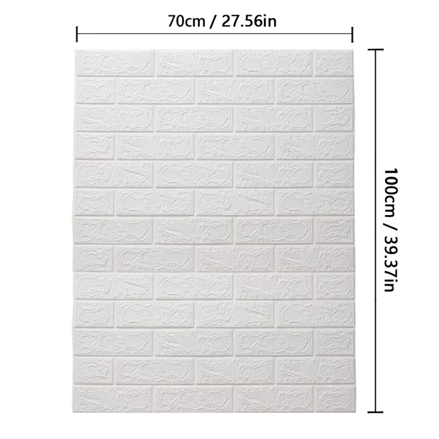 3D Self-Adhesive Wallpaper 70Cm*1/5/10M Continuous Waterproof Brick Wall Sticker