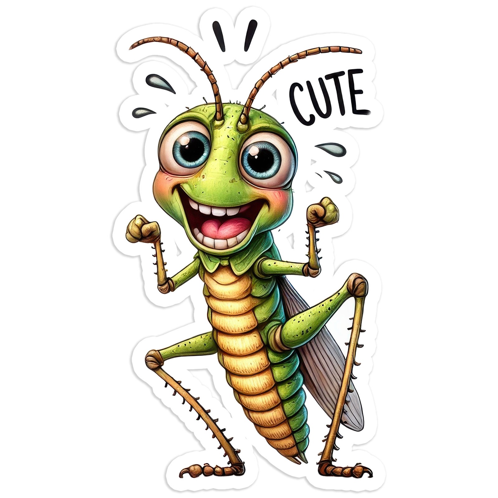 Cute Grasshopper – Vinyl Decal Sticker – Car Window Laptop – #533