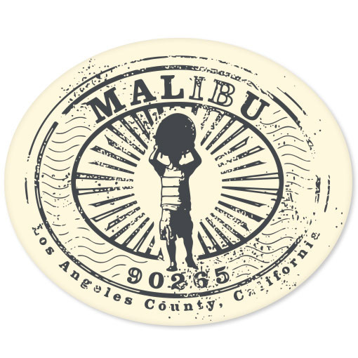 Los Angeles County MALIBU Travel Stamp sticker 5″ x 4″