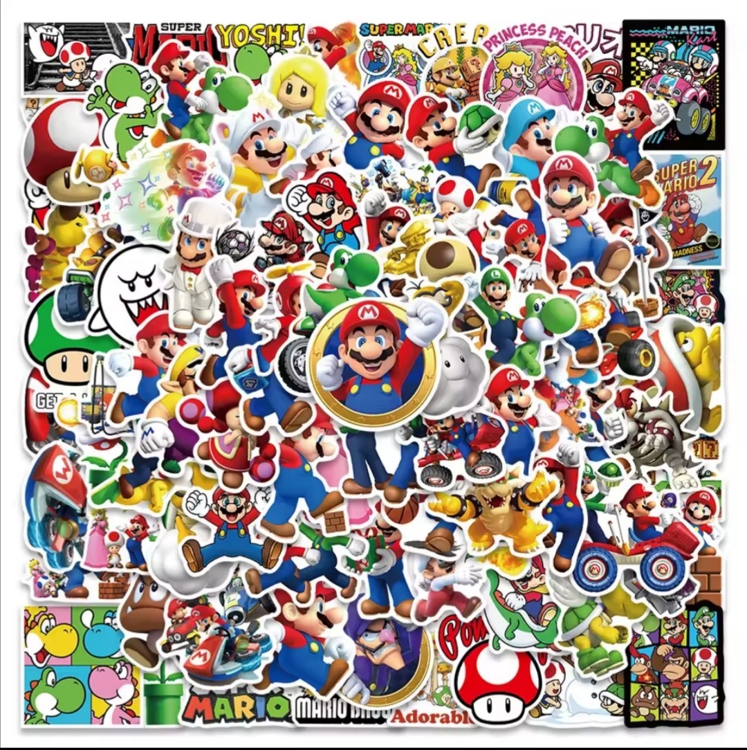 20 PCS Mario Party Super Mario Video Game Characters Stickers 2 BRAND NEW