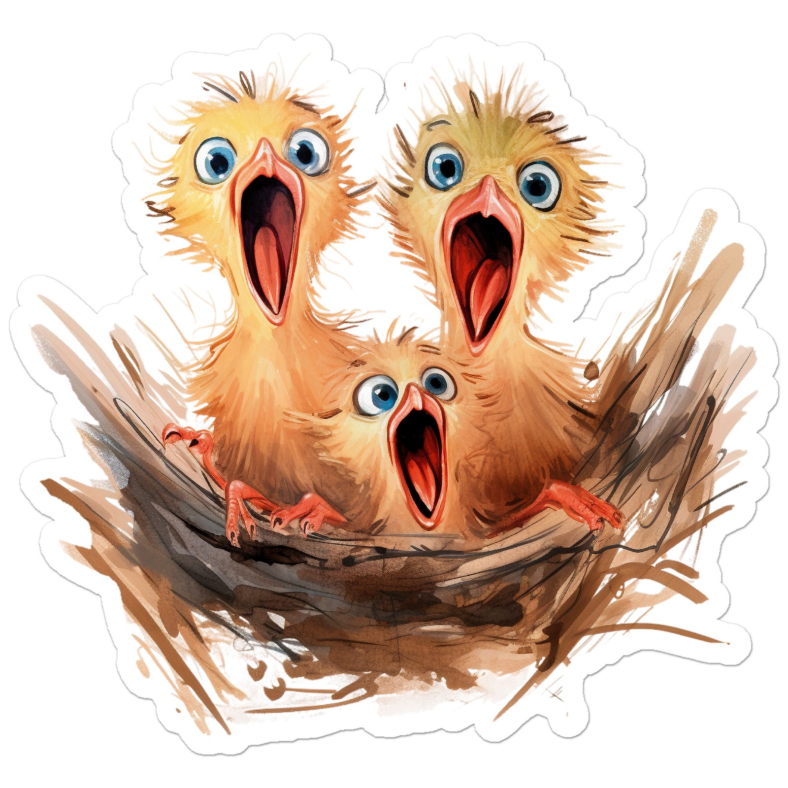 Hungry Baby Birds – Vinyl Decal Sticker – Car Window Laptop – ebn12518