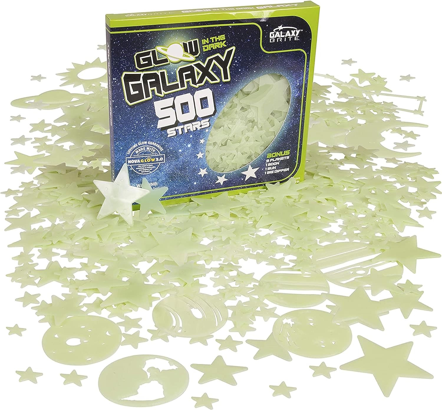 Glow in the Dark Stars for Ceiling, 500-Count, Largest Ceiling Glow Stars Assort