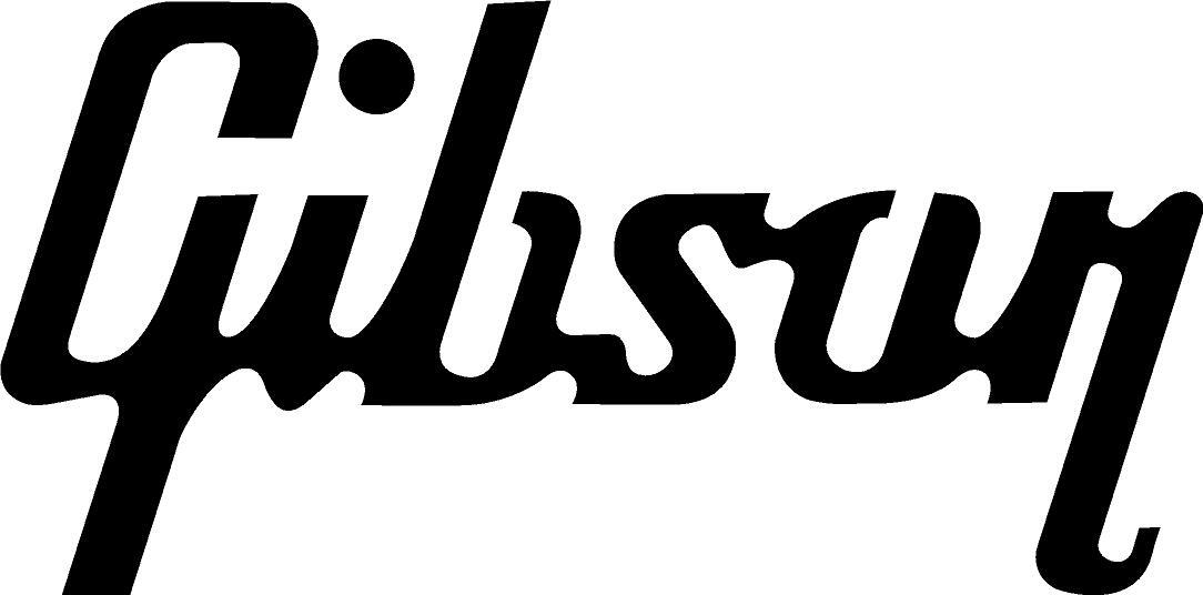 Gibson Guitar Logo Wide White Vinyl Decal Size / Color options