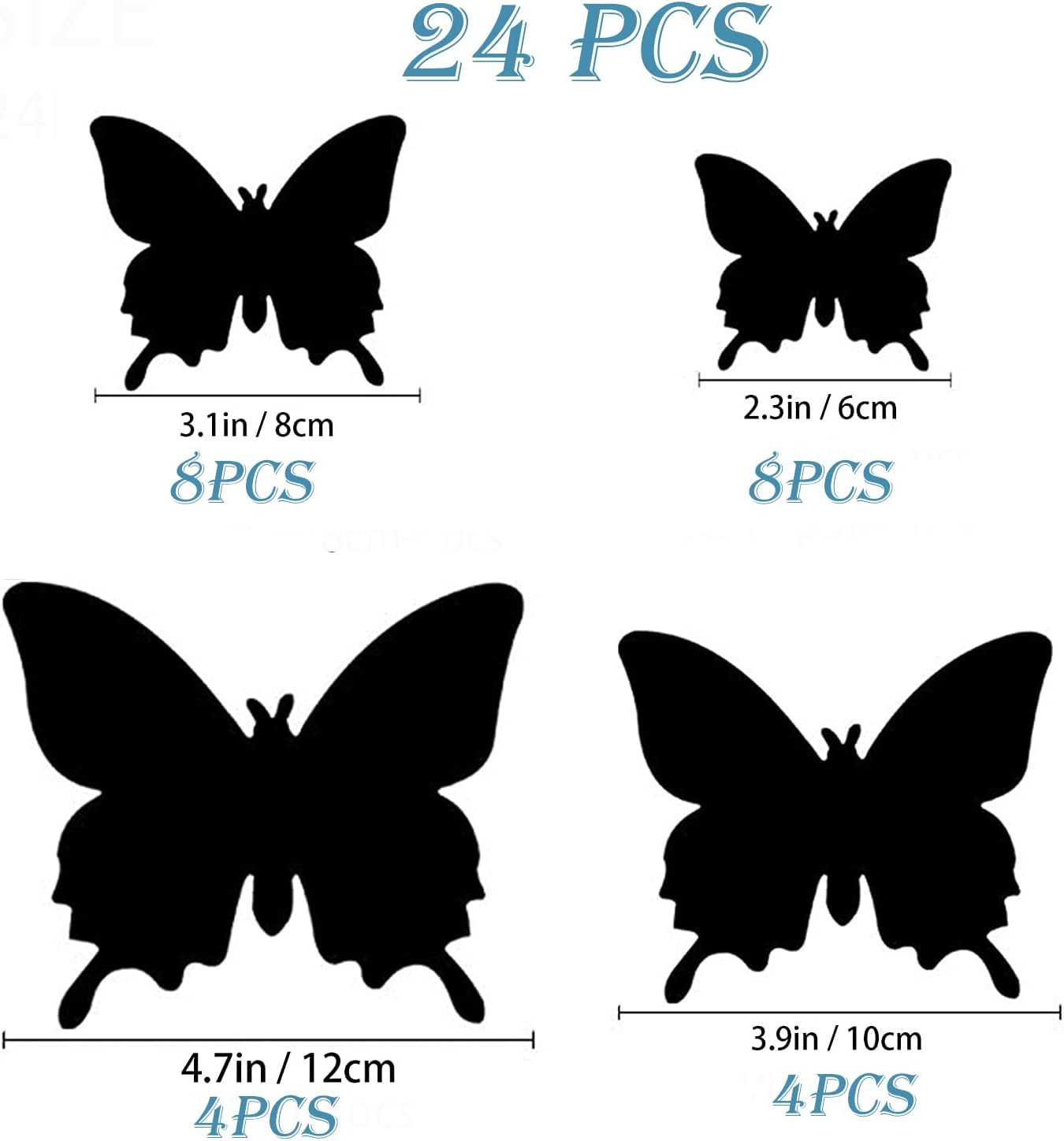 3D Butterfly Wall Decor Stickers 24PCS PVC Magnetic Double-Layer