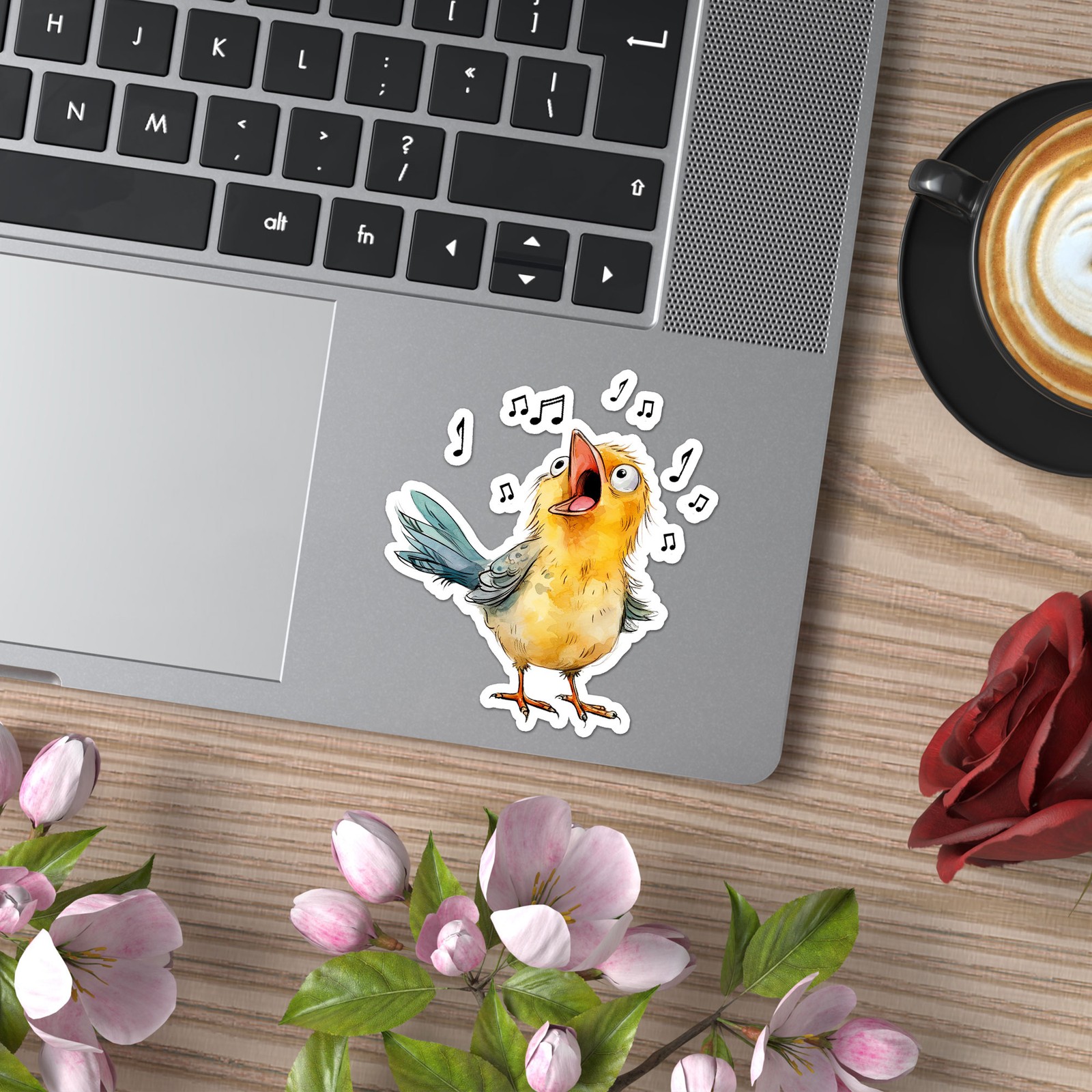 Singing Canary Bird – Vinyl Decal Sticker – Car Window Laptop – ebn12519