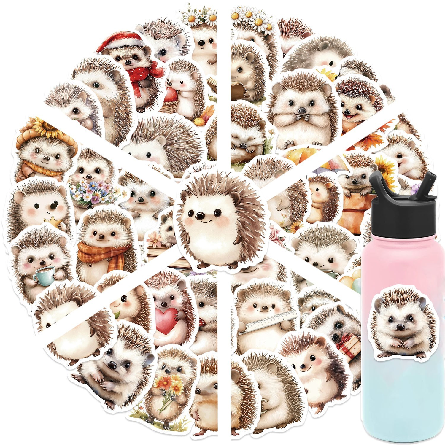 50-500PCS Cute Hedgehog Stickers Cartoon Animal Decals DIY Laptop Phone Decor