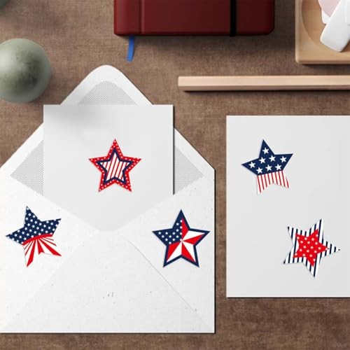 500 Pcs 4th of July Patriotic Stickers 1.5Inch American Red White and Blue-5