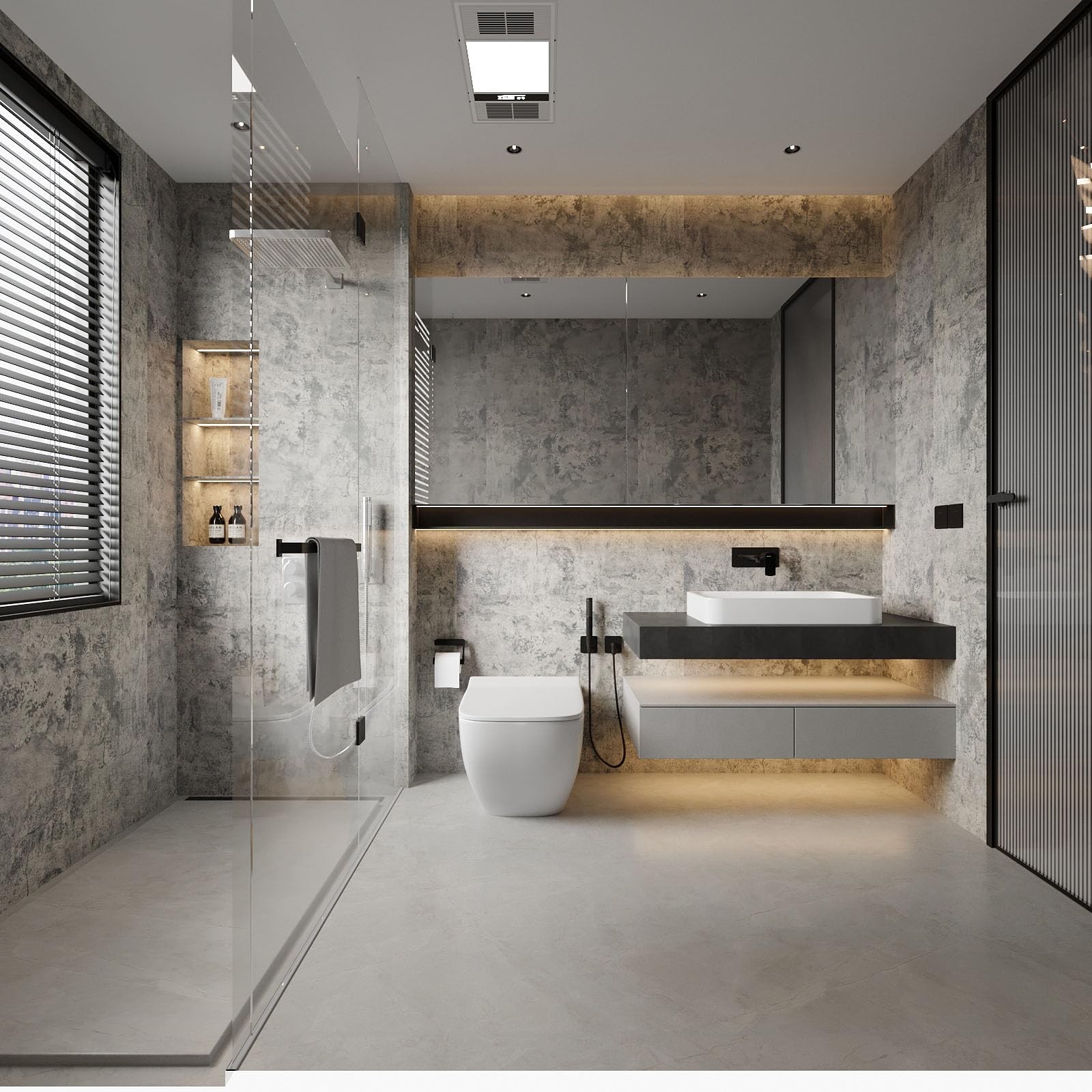 BAYYA Cement Grey Contact Paper Concrete Peel and Stick Wallpaper Industrial …