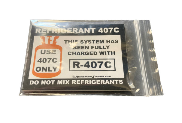 Refrigerant Retrofit Stickers X10- Properly Label Unit After Converting to R407C