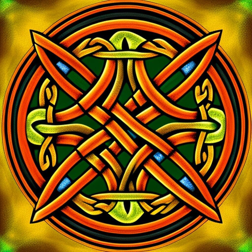 3” Celtic Knot Sticker Round Orange Druid Irish Infinite Nature Knot Ireland