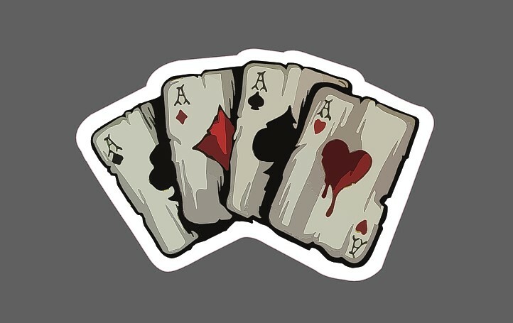 4 Aces Sticker Poker Hand Waterproof – Buy Any 4 For $1.75 Each Storewide!