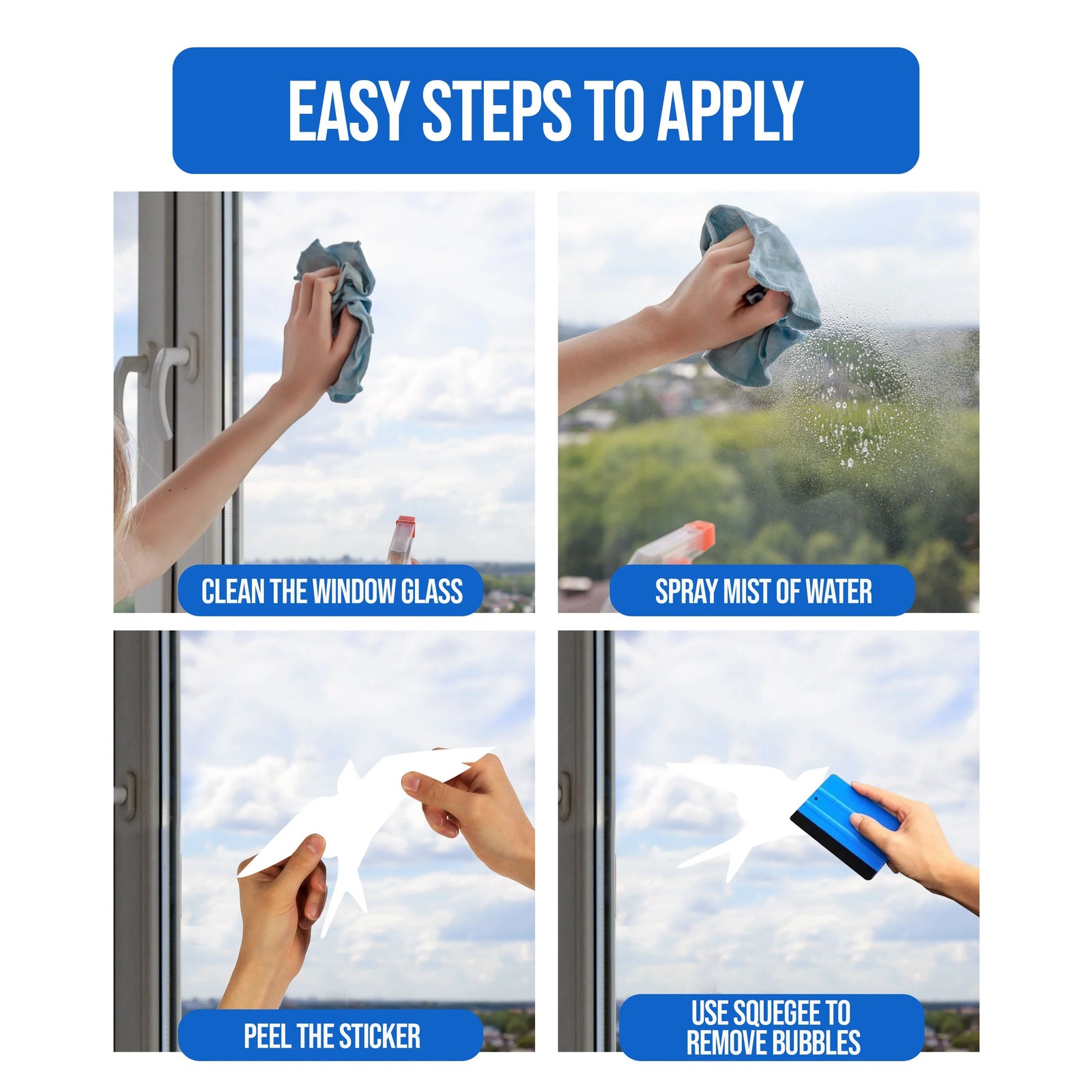 24x Window Decal For Bird Strike Glass Anti Collision Cling Sticker – Deterrent