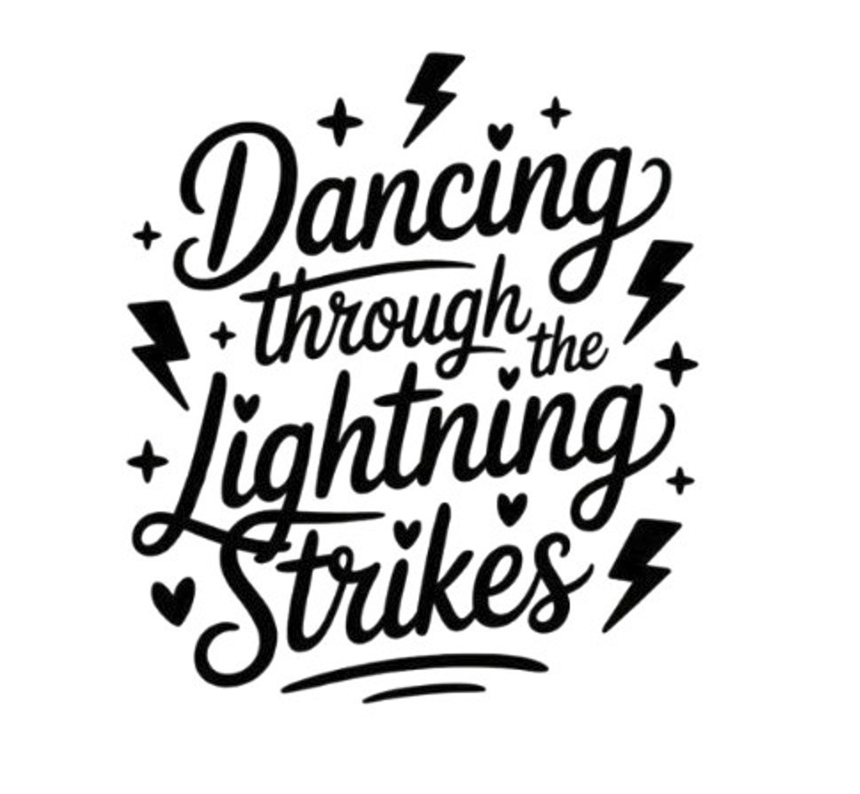 Dancing Through the Lightning Strikes, Opalite, Computer/Car/ Vinyl Decal 5.5×6