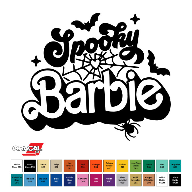 Spooky Barbie Let’s Go Party Halloween Spider Vinyl Sticker Decal 3.5″ x 3″