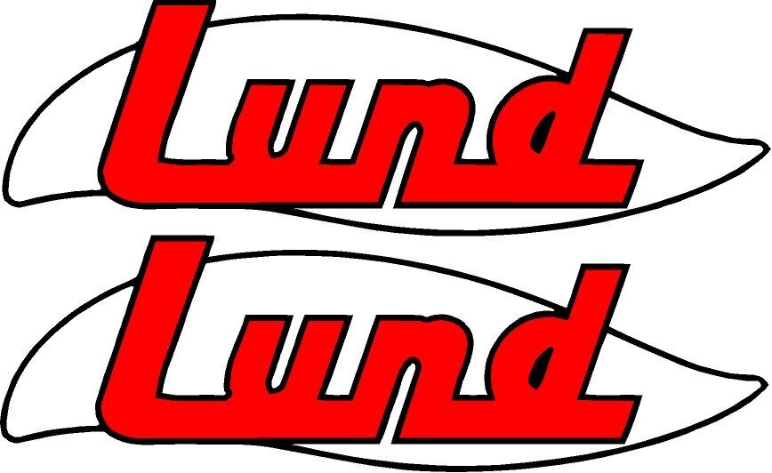 2-Vintage LUND MARINE BOAT STICKER DECAL Custom colors fishing boat