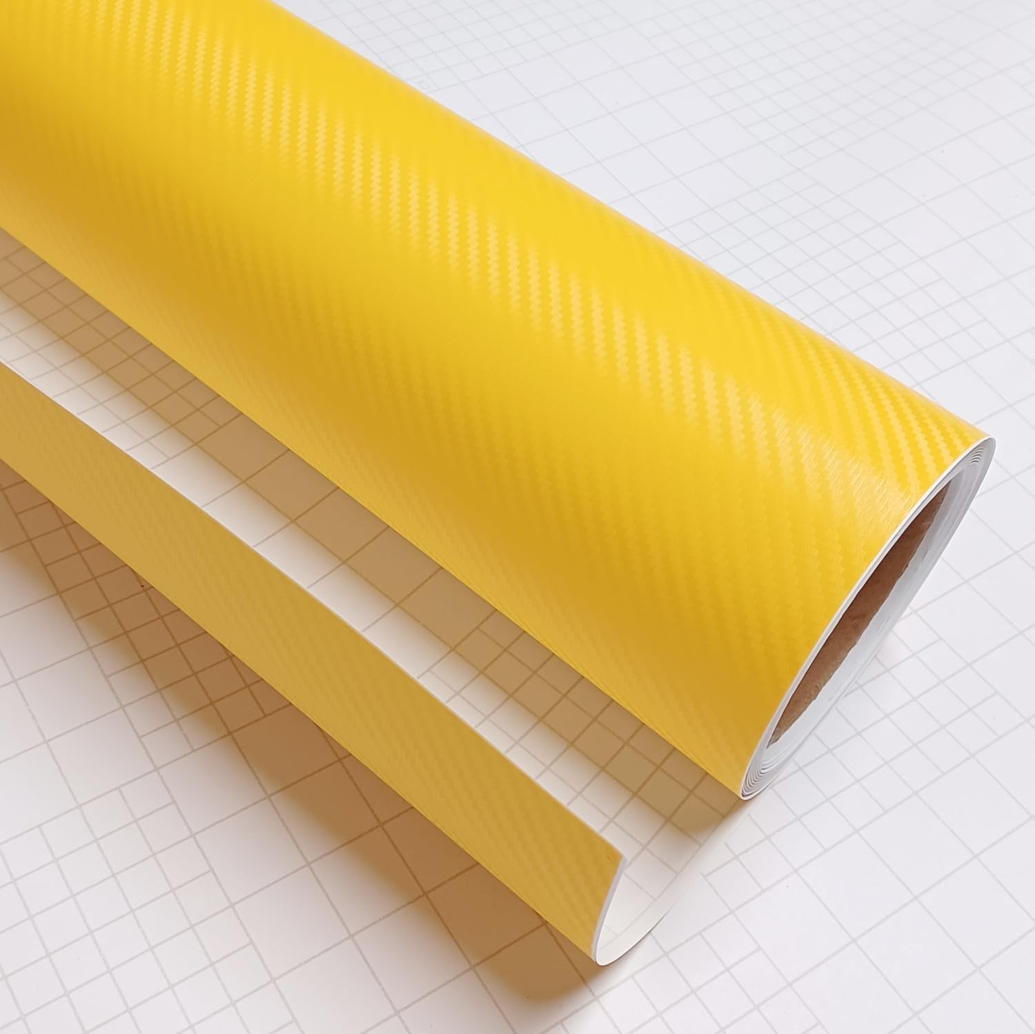 DIYAH 3D Yellow Carbon Fiber Film Twill Weave Vinyl Sheet Roll Wrap DIY Decal…