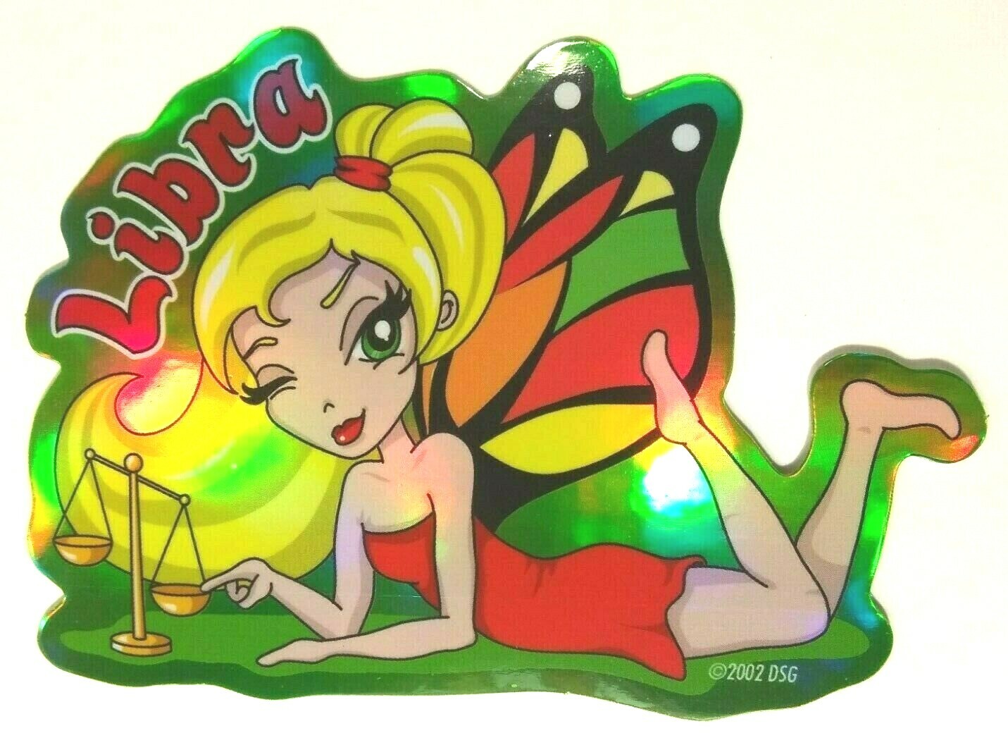 Libra Zodiac Prism Sticker Holo Vending Decal Vintage