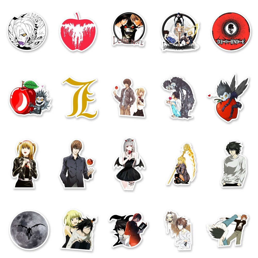 50 Pcs Stickers Death Note Anime Skateboard Luggage Phone Laptop Car Auto Vinyl