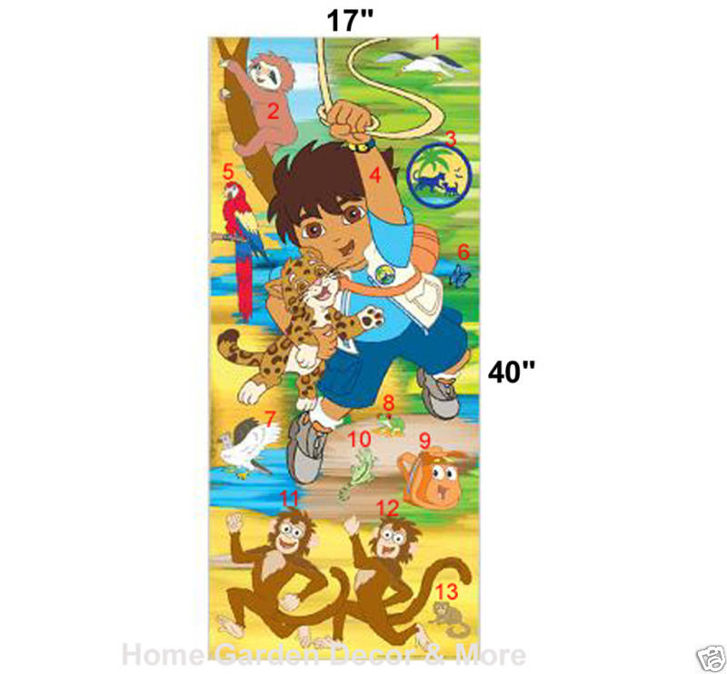GO DIEGO Monkey Wall Jumbo Appliques Stickers Decals Self Adhesive Peel Stick