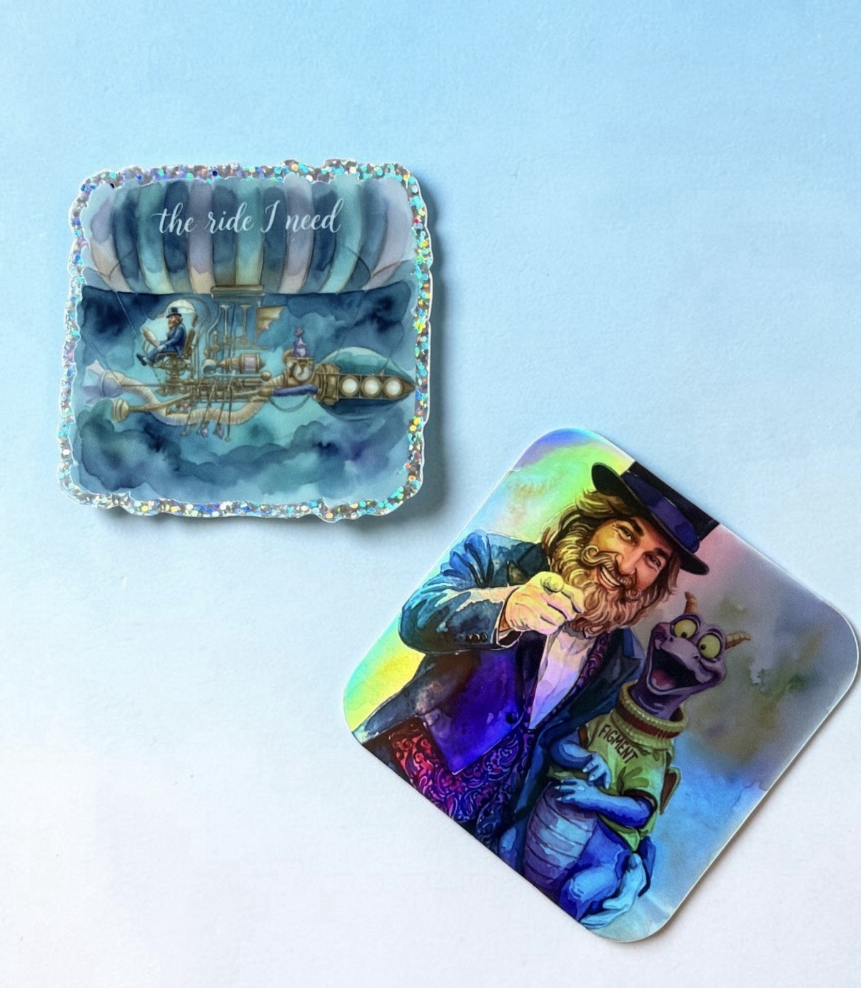 Dreamfinder Figment 3×3 Square Confetti Sticker 2 PK Charleston SC FREE SHIPPING