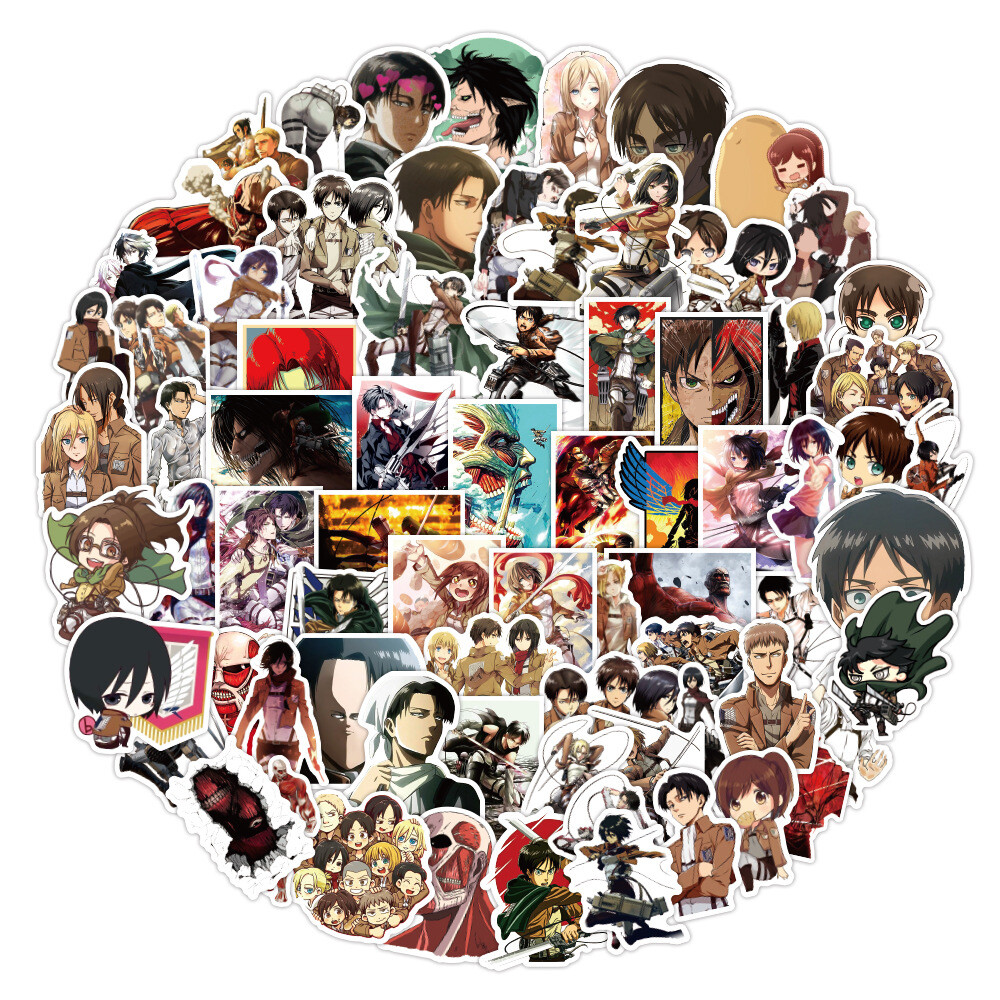 100Pcs Attack on Titan Game Sticker for Teens Girls Water Bottles Waterproof