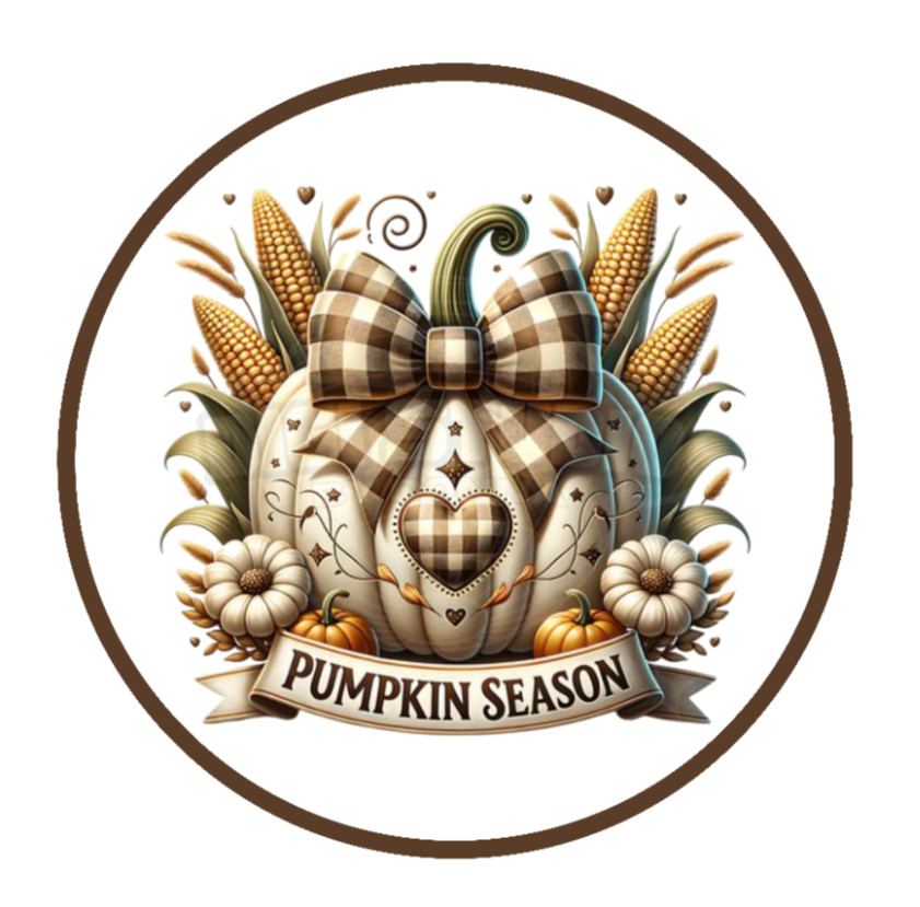 Fall – (Pumpkin Season) 4″ Decal Sticker Decorations Bags Tins Jars Coffee Cups