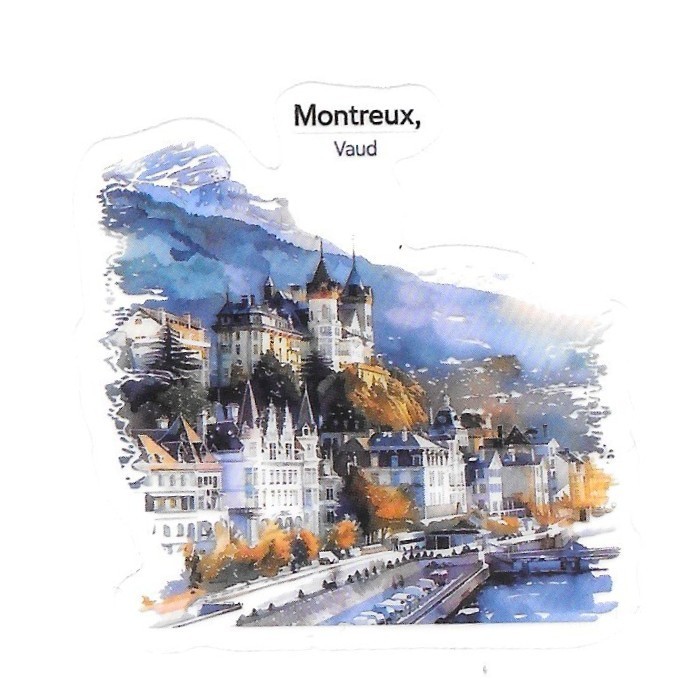 Switzerland Montreux Vaud Castle Lake Geneva Die Cut Clear Vinyl Sticker