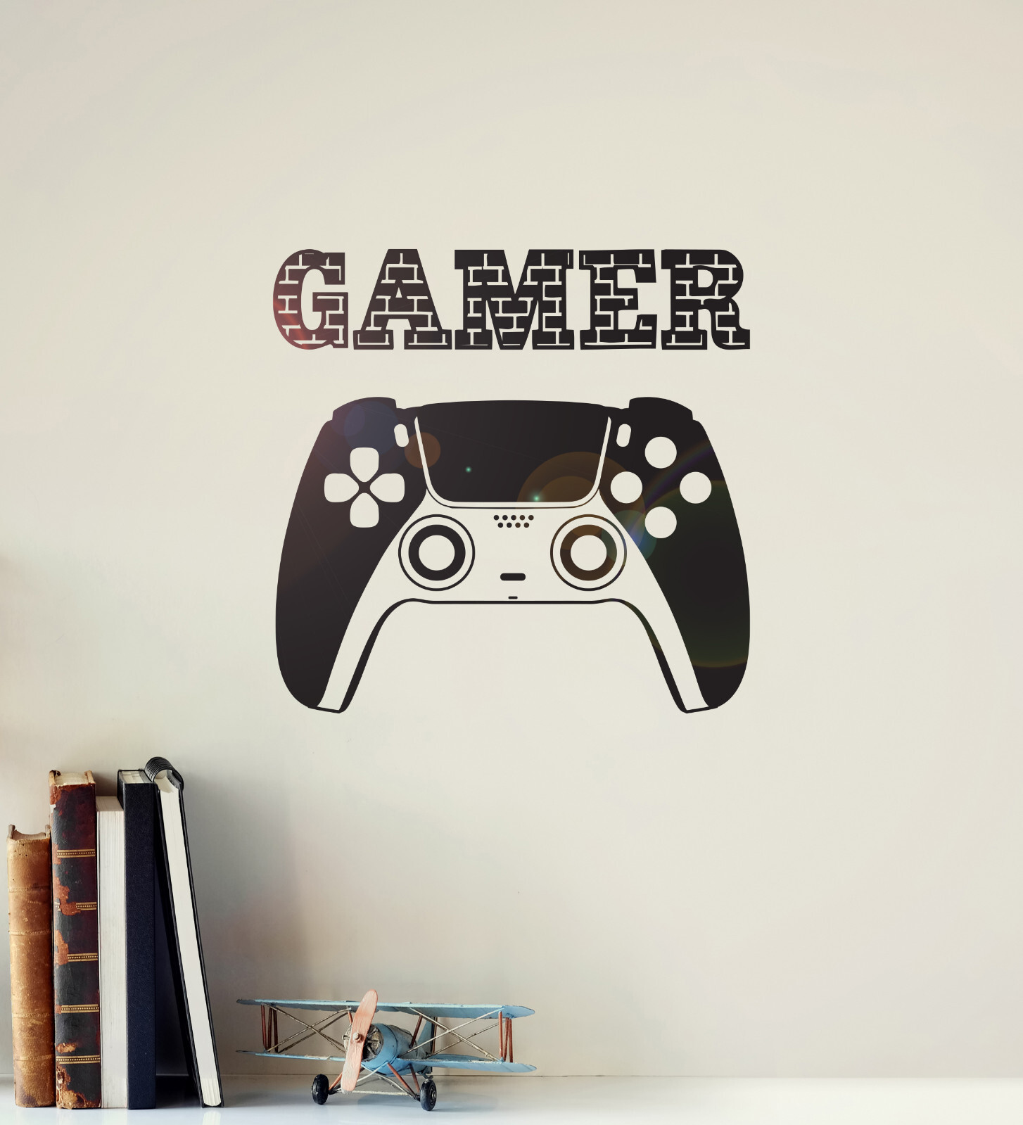 Vinyl Wall Decal Gamer Gamepad Game Zone Word Joystick Gaming Stickers (ig6310)