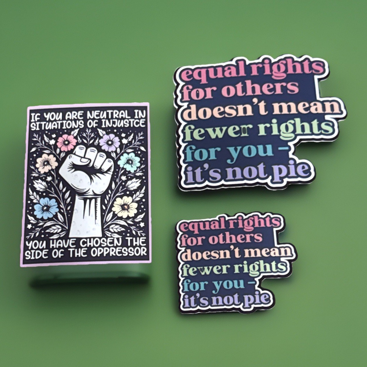 Equal Rights Injustice Stickers (3 Pack) Rainbow LGBTQ+ Pride