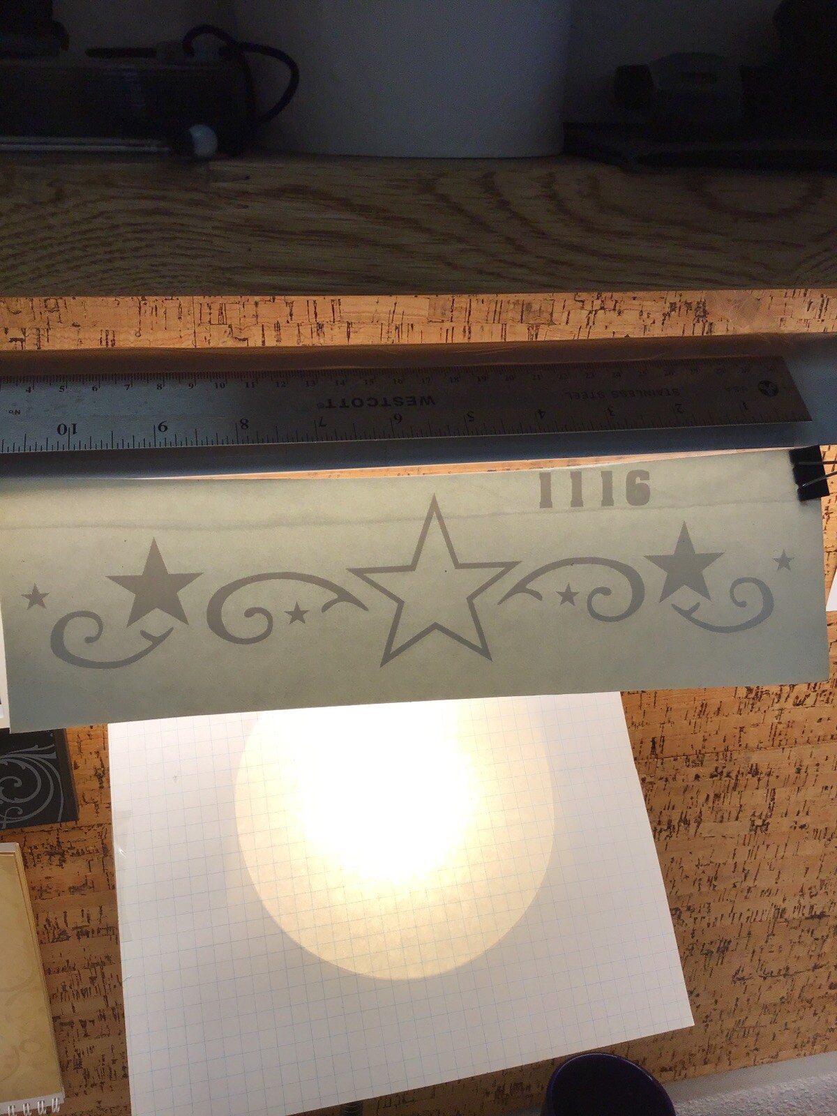 Stars Swirls 11 Inch – WHITE – Vinyl Sticker Decal – MM4.3.971