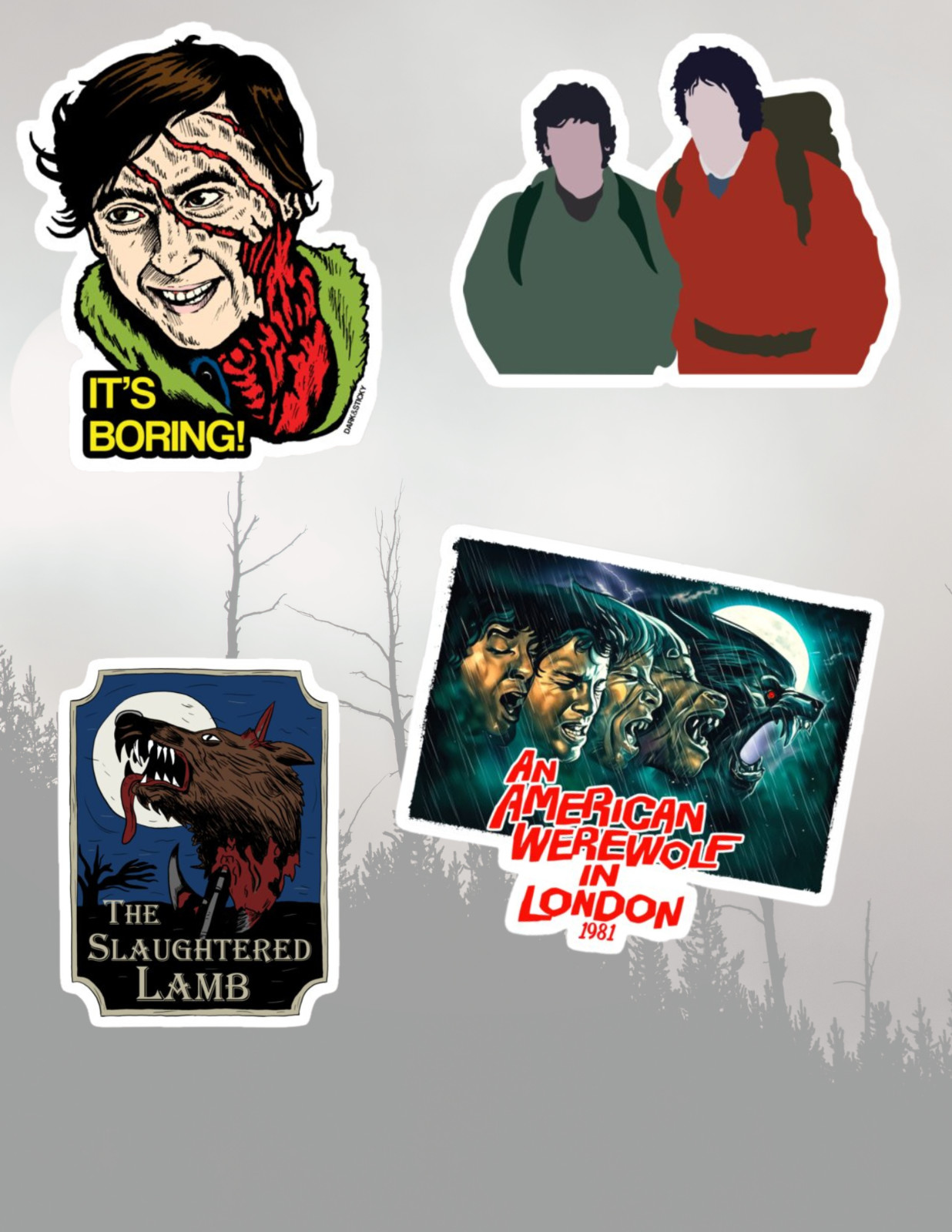 American Werewolf In London Horror Movie Sticker Pack