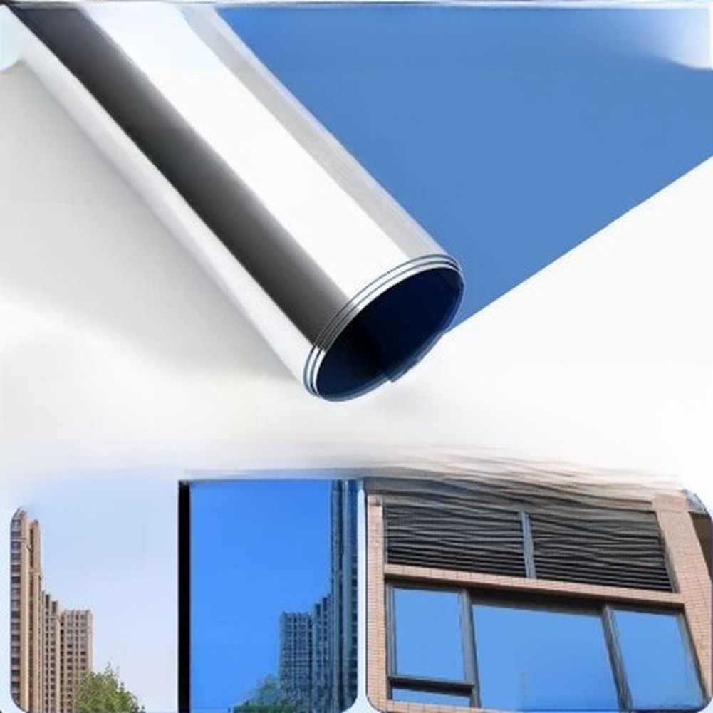 Daytime Mirror Window Film for Privacy Heat Control UV Protection 40x200cm PET