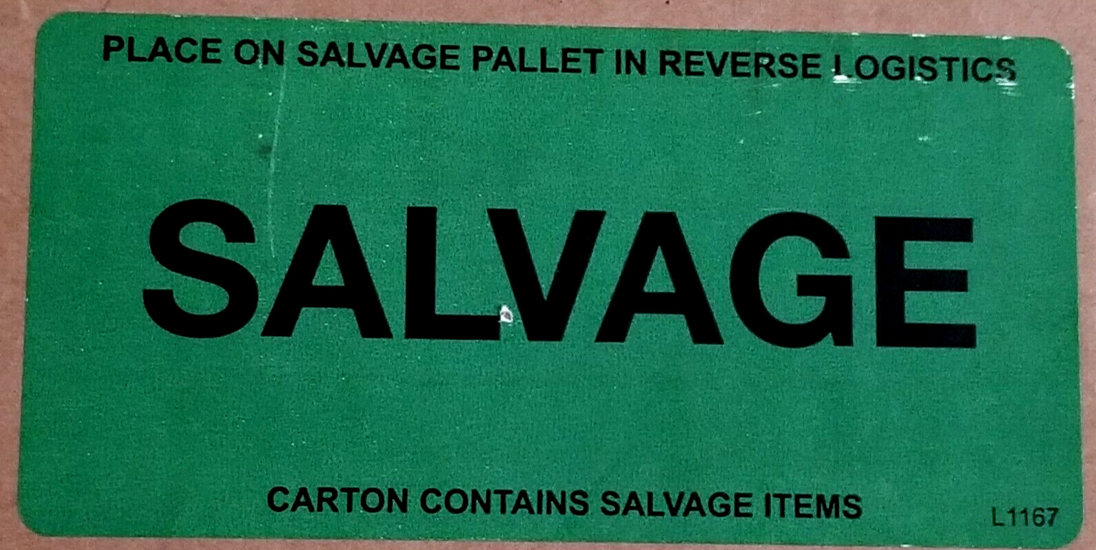 SALVAGE Labels (Carton Contains Salage Items) Missing a few. SEE PICTURES