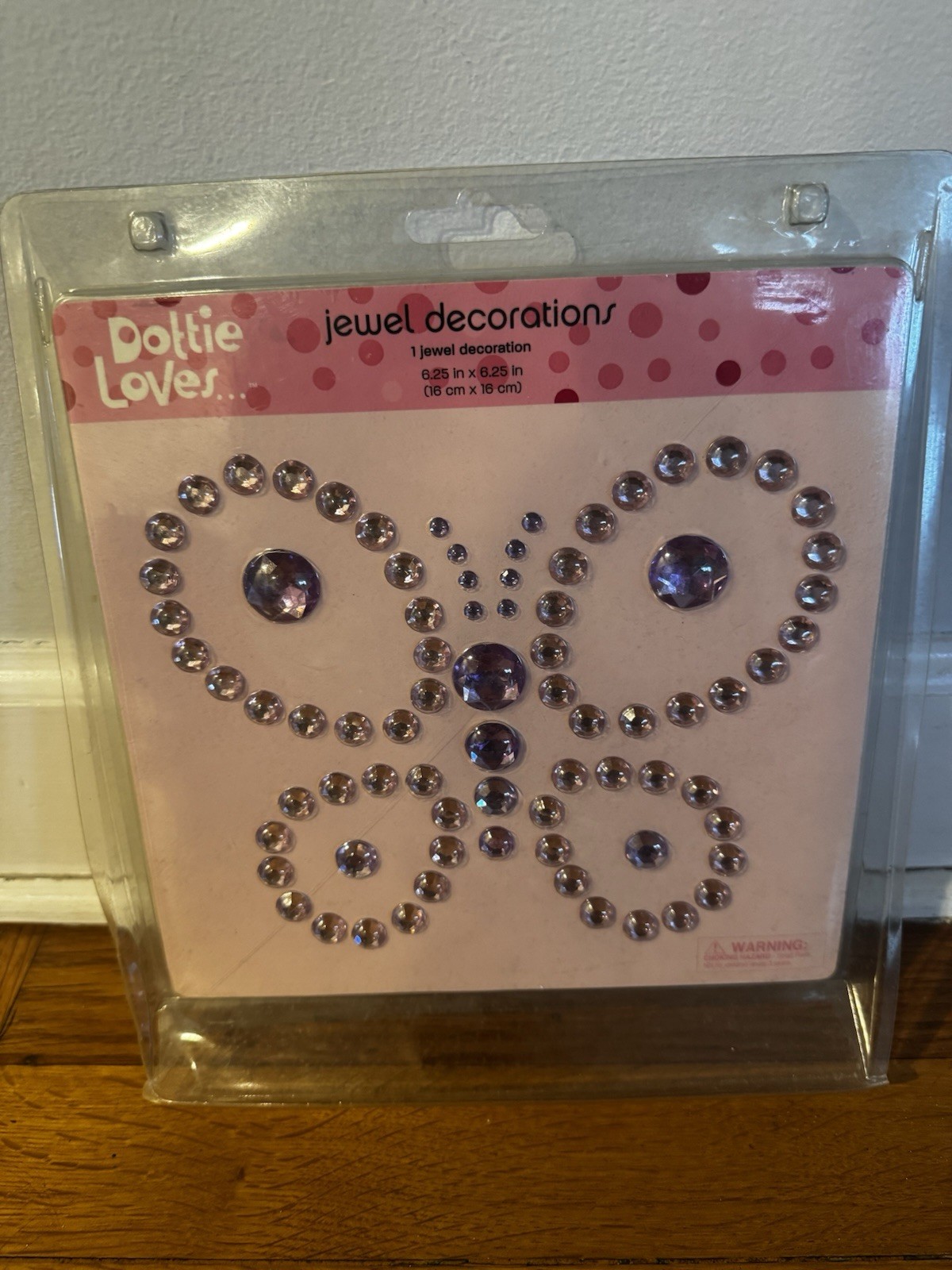Vintage Dottie Loves Purple Butterfly Jewel Decoration Stones NIP 2004 Decorate
