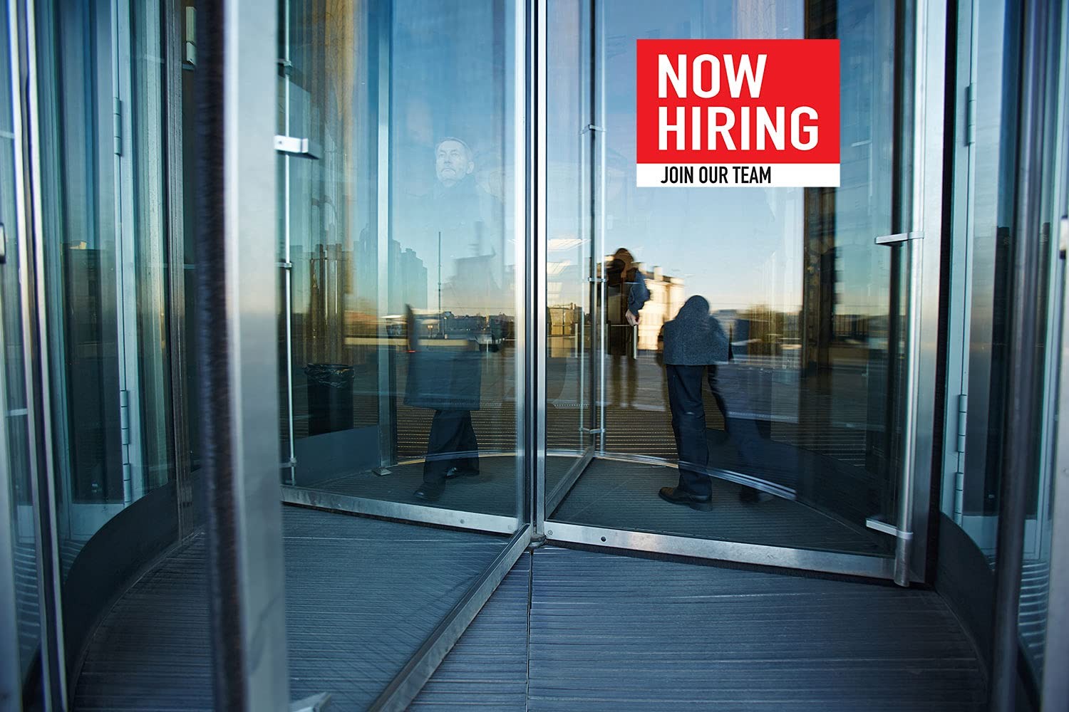 7″x9″ Now Hiring Join Our Team Window and 7in x 9in, Red, White, Black