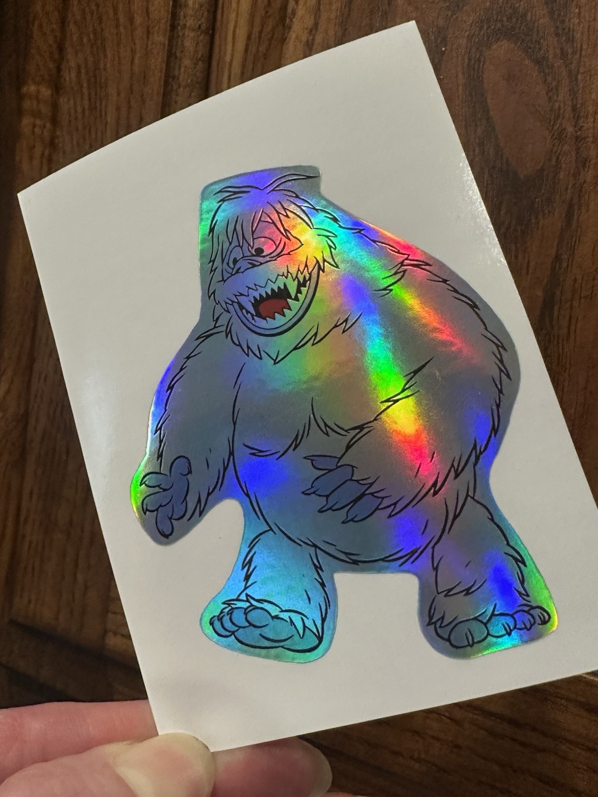 HOLOGRAPHIC METALLIC LASER YETI ABOMINABLE SNOWMAN RUDOLPH 3” VINYL STICKER