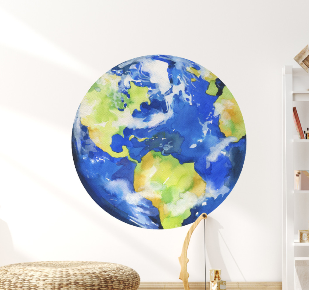 Earth Wall Decal Planet Solar System Wall Sticker Boys Room Nursery Decor