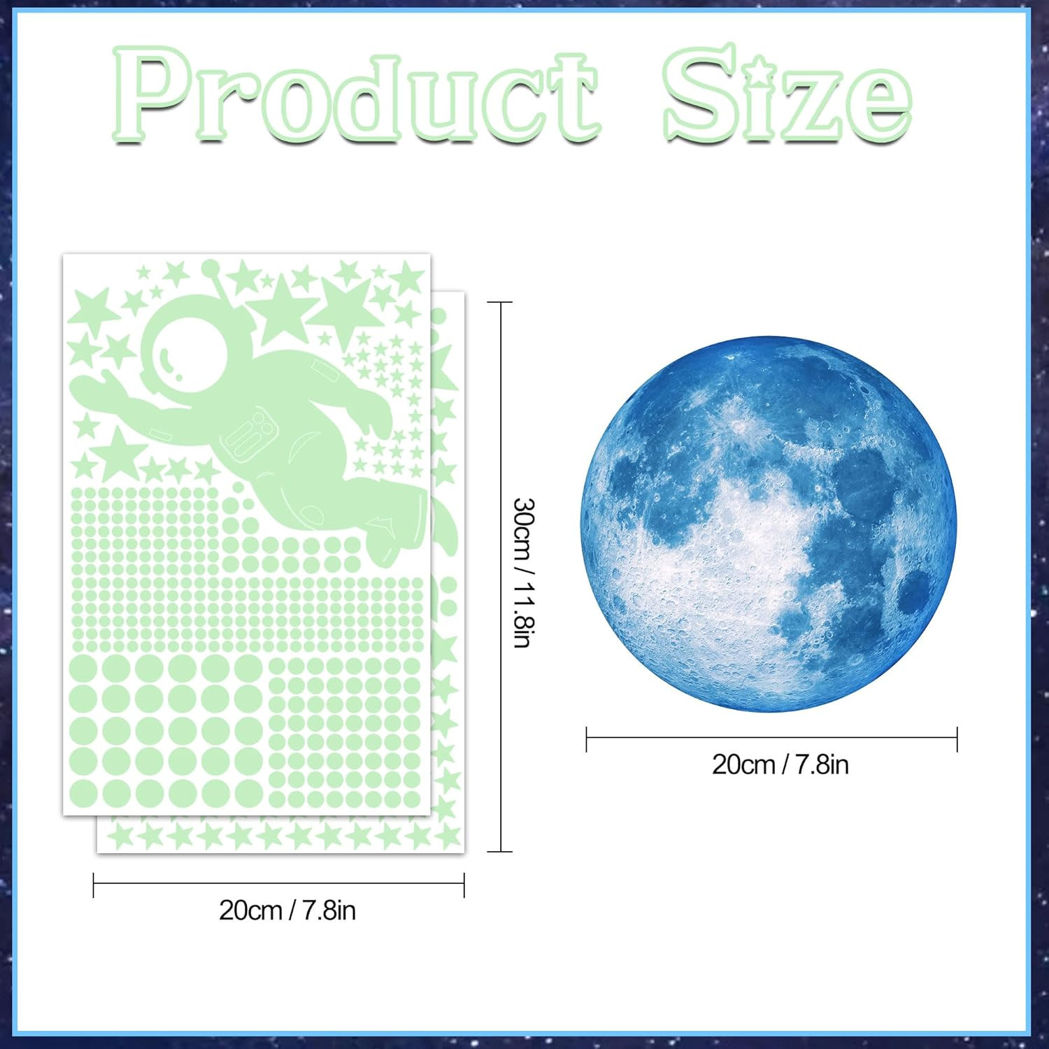 530Pcs Glowing Stars for Ceiling,Glow in the Dark Stars,Space Wall Decals Solar