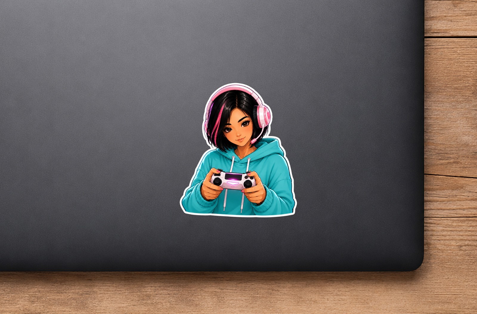 Gamer Girl Sticker Decal – Gamer Girl Controller Laptop Window Car 3.2″