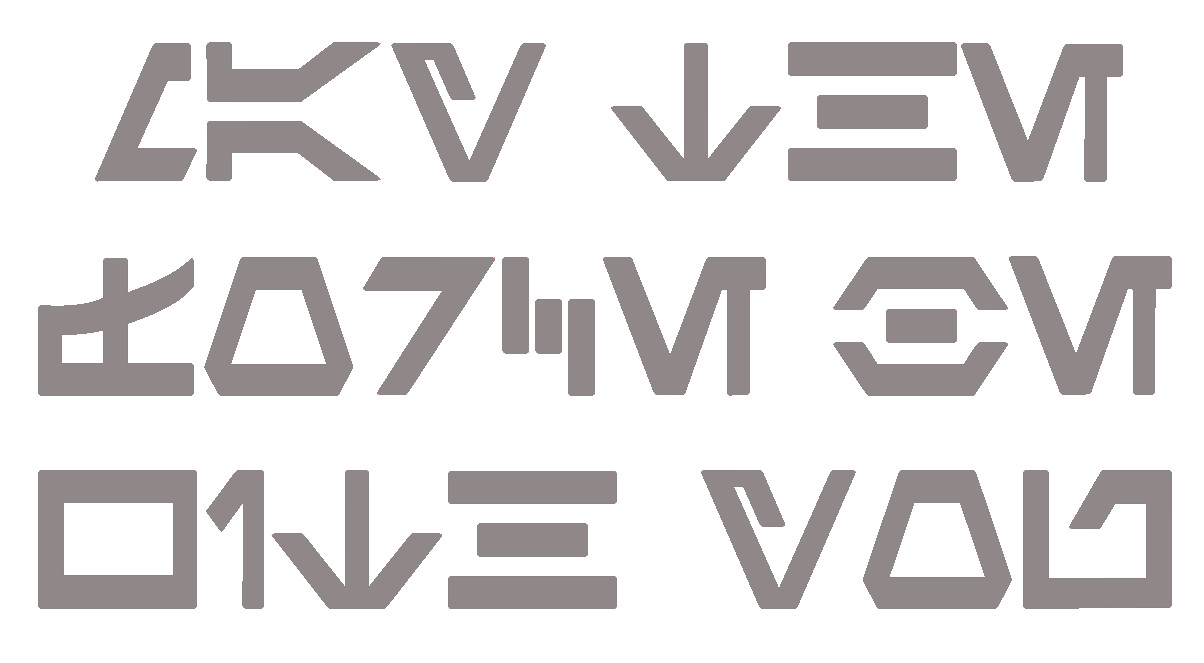 MAY THE FORCE BE WITH YOU, AUREBESH, STAR WARS ALPHABET, Decal Sticker for Cars.