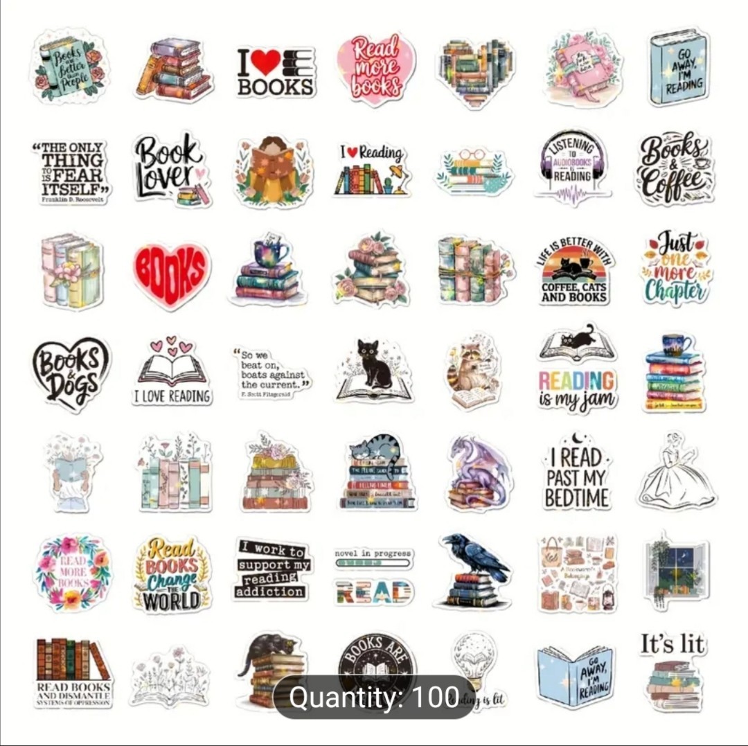 20 PCS Reading Literature Books Novel Lover Stickers Set 2 BRAND NEW