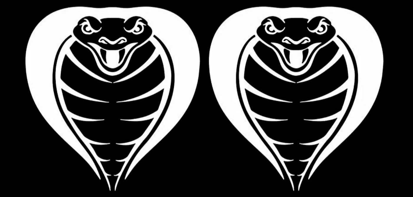 Cobra Snake Two Pk 5″ Vinyl Decals Vehicle Windows Bike Helmet Any Flat Surface