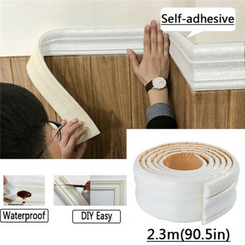 15FT Waterproof 3D Wall Border Wall Paper Decor Sticker Self-adhesive Kitchen