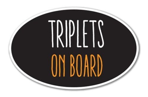 Triplets On Board Oval Vinyl Sticker – SELECT SIZE
