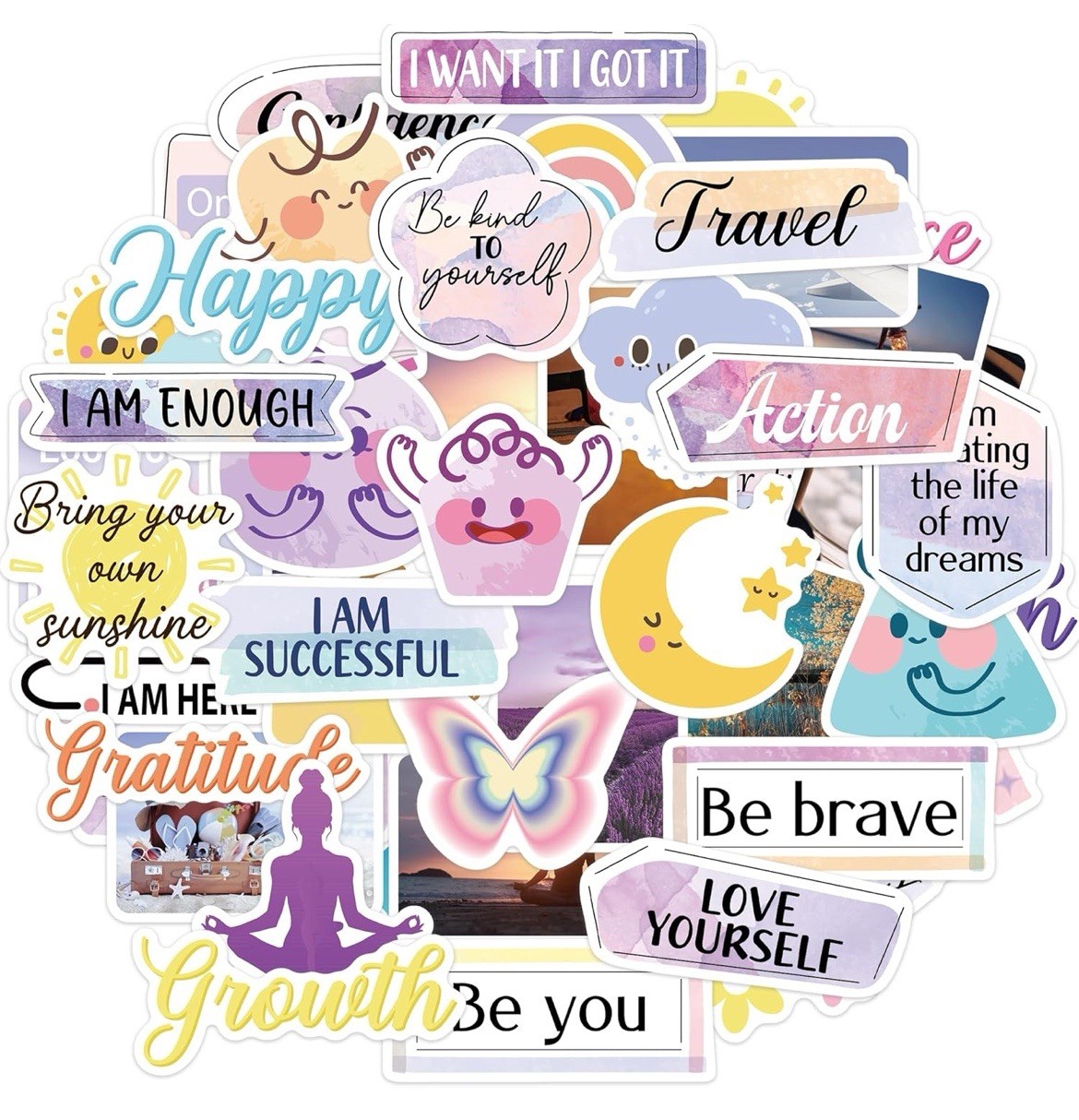 50Pcs Inspirational Positive Affirmation Laptop Stickers, Motivational